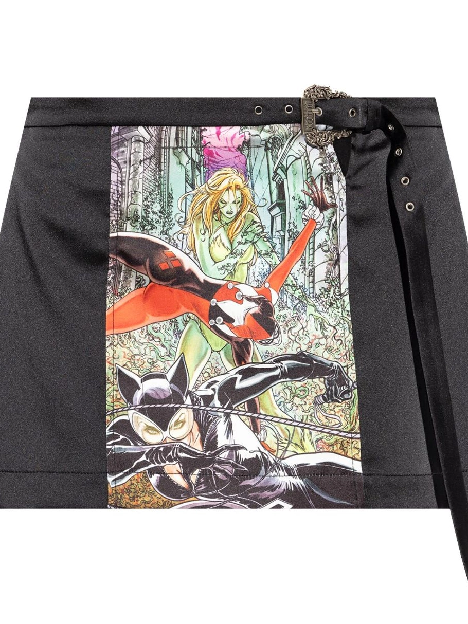 Cheap Women graphic-print Couture Jeans belted mini Versace skirt 0404